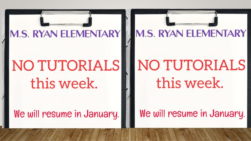 No tutorials this week.  We will resume in January.