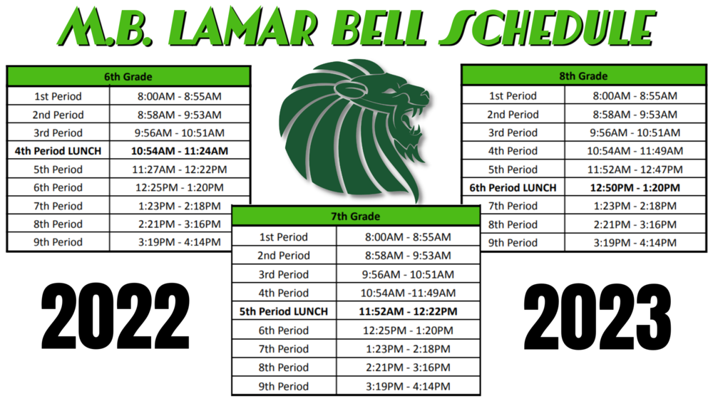 MB Lamar Bell Schedule