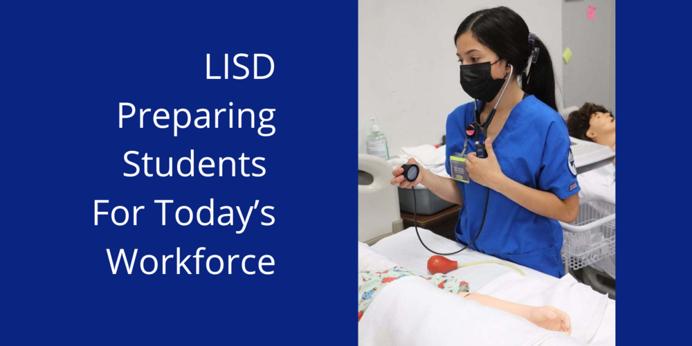 CHS Student performing medical check, LISD Preparing Students for today's workforce