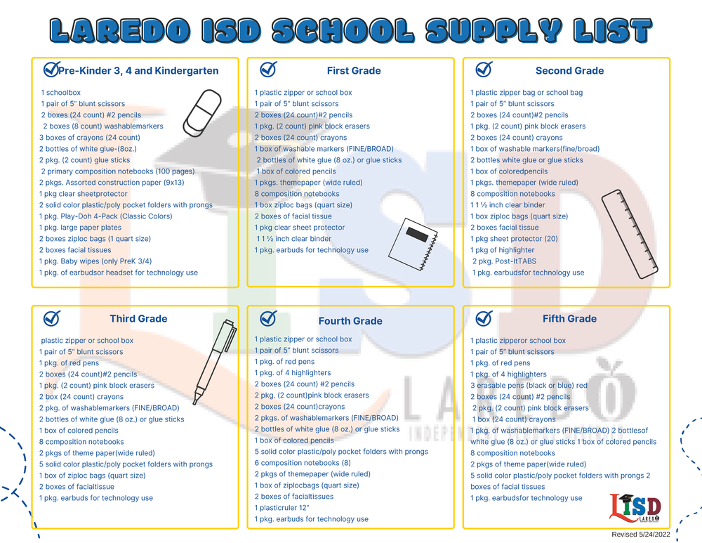 LISD School Supply List
