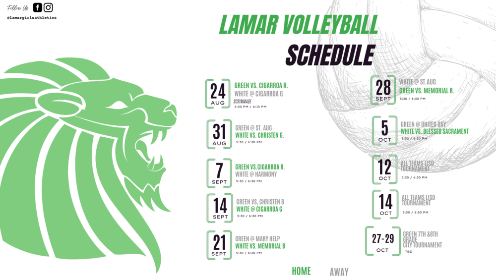 Lamar Volleyball Schedule