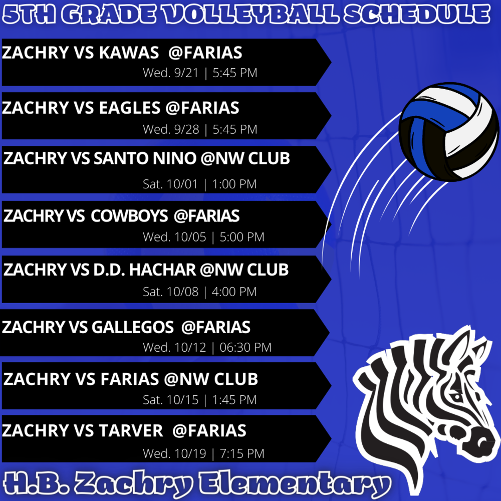 5th Grade Volleyball Schedule 🏐