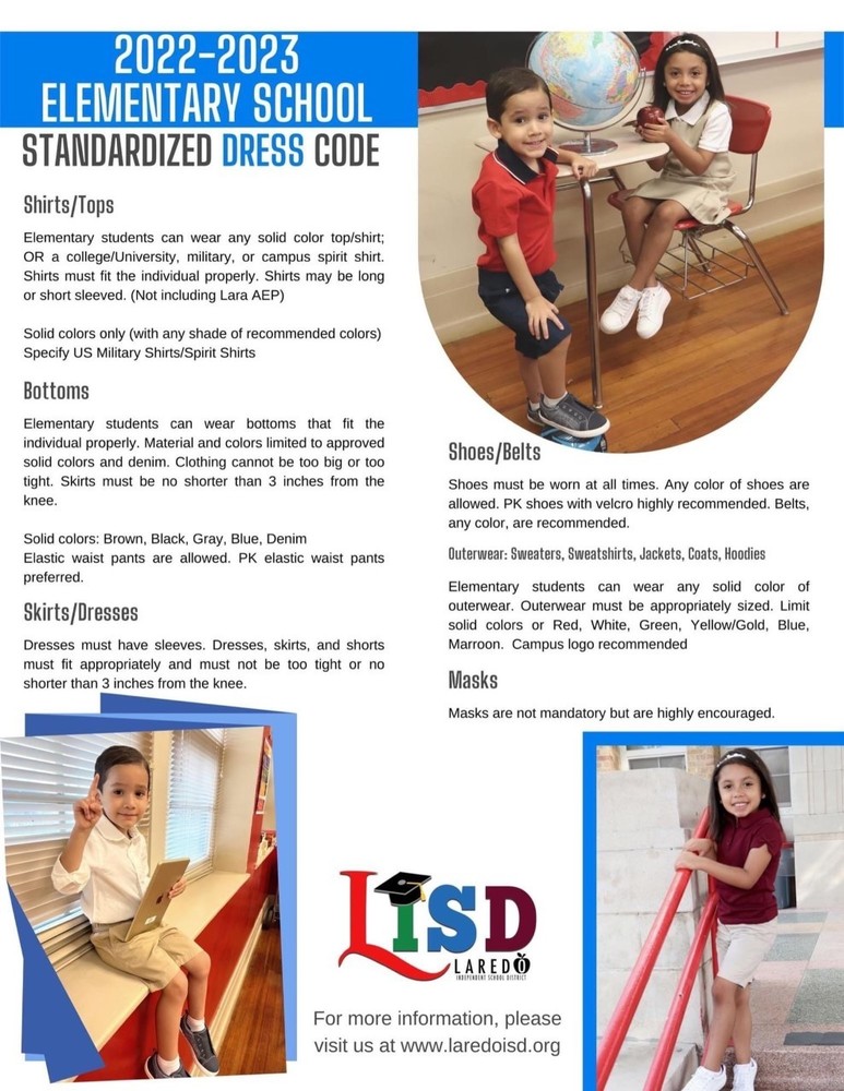 Standardized dress code for the 2022-2023 school year