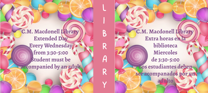 Library Extended Day Flyer in English and Spanish