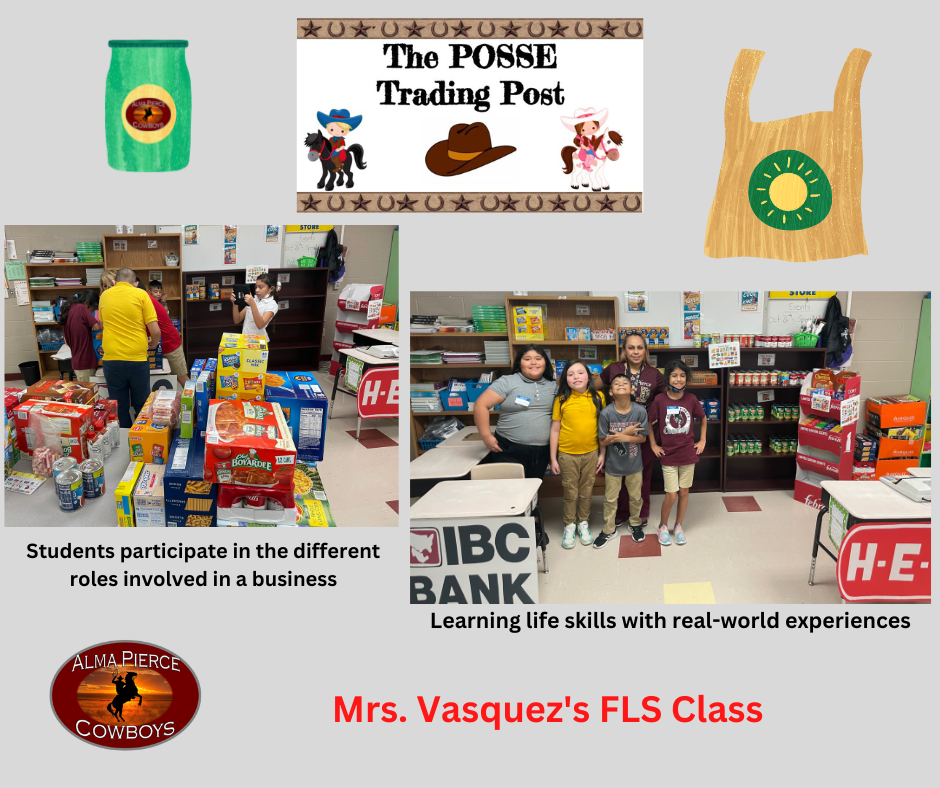Mrs. Vasquez's FLS class starts and runs a food pantry: The POSSE Trading Post