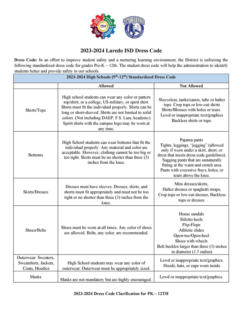 2023-2024 Dress Code