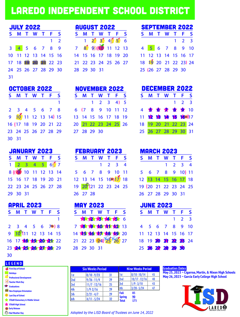 Lisd 2022 To 2023 Calendar 2023