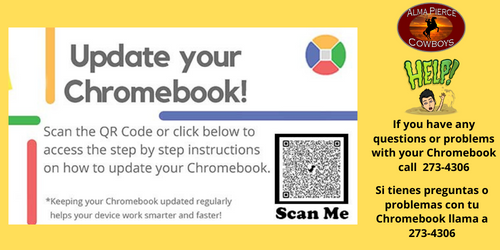 Scan the QR code and get step-by-step directions on how to update your chromebook.