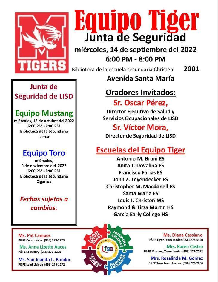 Tiger Safety Image Spanish