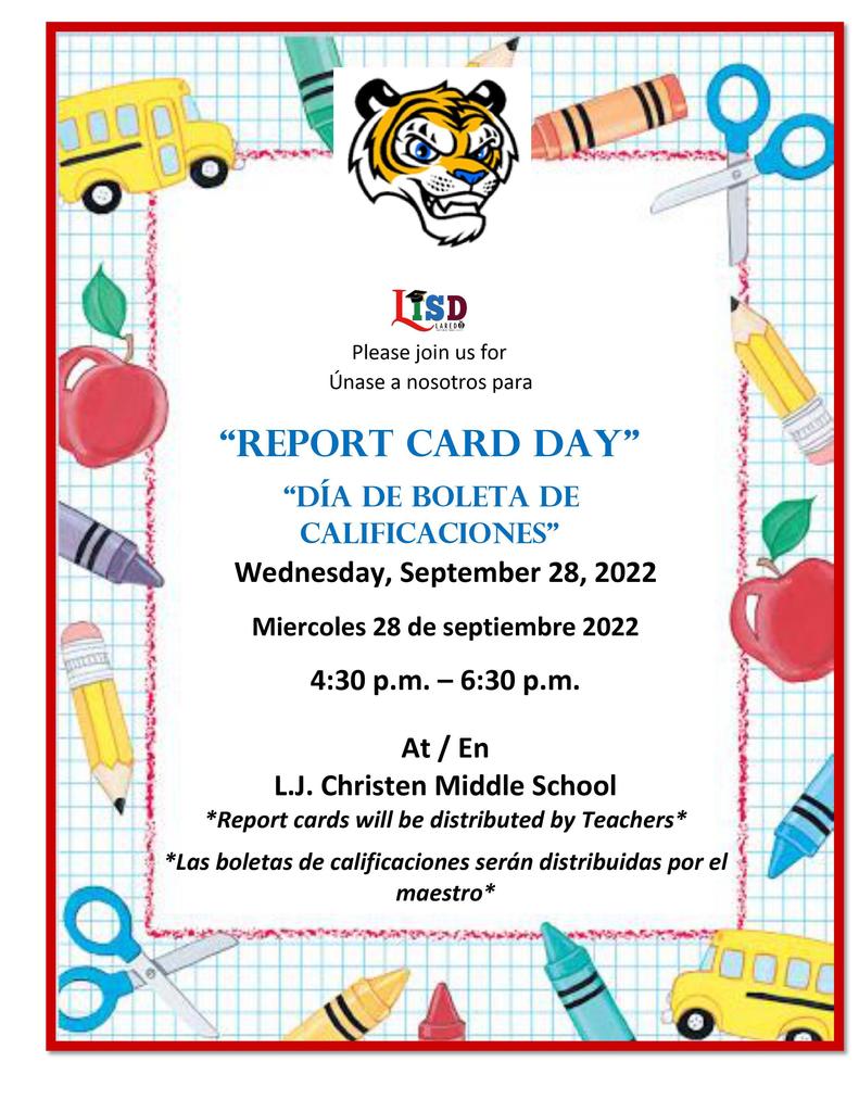 Report Card Day Flyer