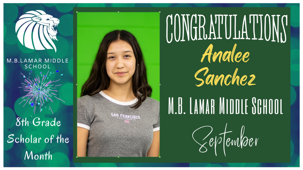 8th Grade Scholar of the Month