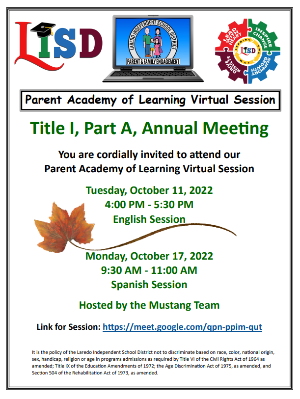 Title I, Part A, Annual Meeting