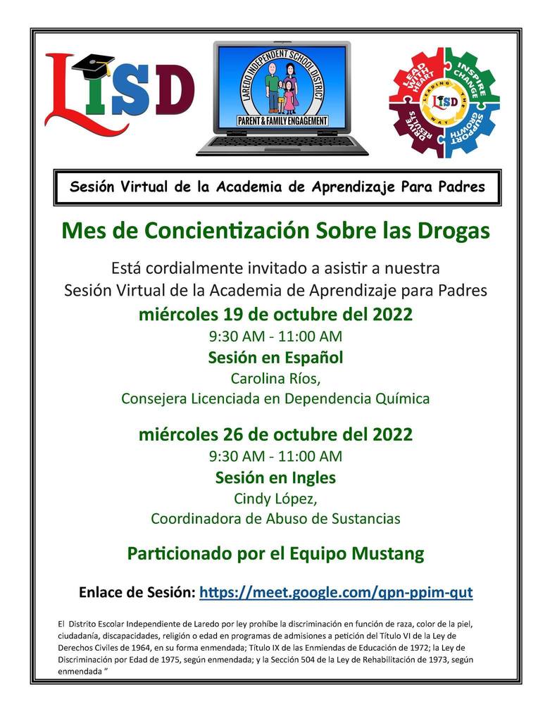 drug awareness flyer spanish
