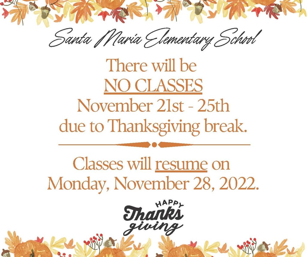 No classes. Thanksgiving!