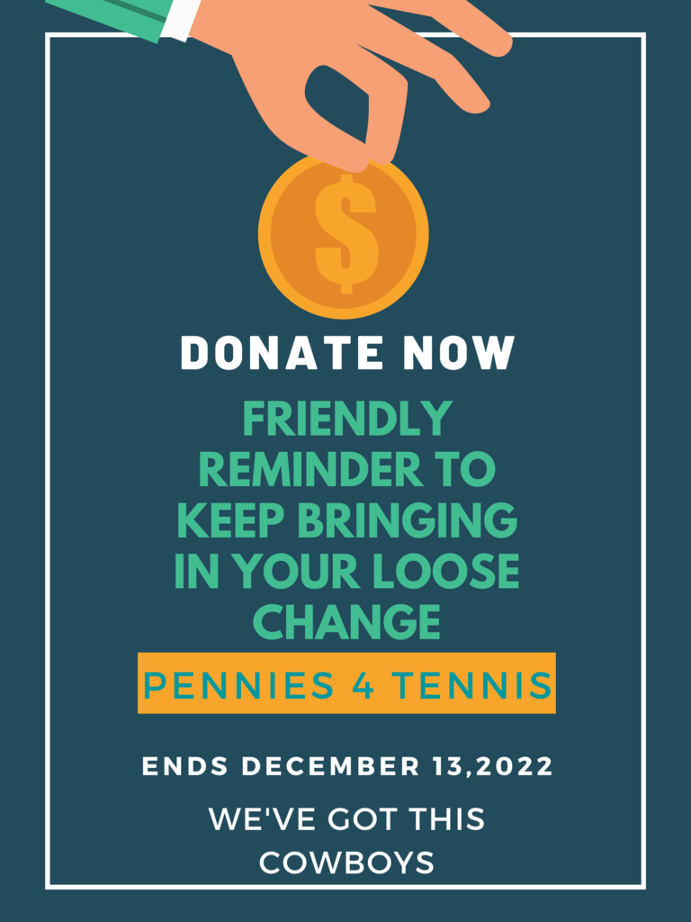 Donate for Pennies for Tennis: Ends December 13, 2022