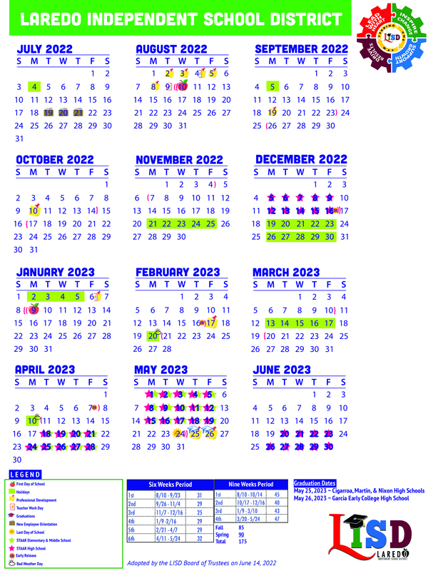 20222023 Scholastic Calendar Laredo Independent School District